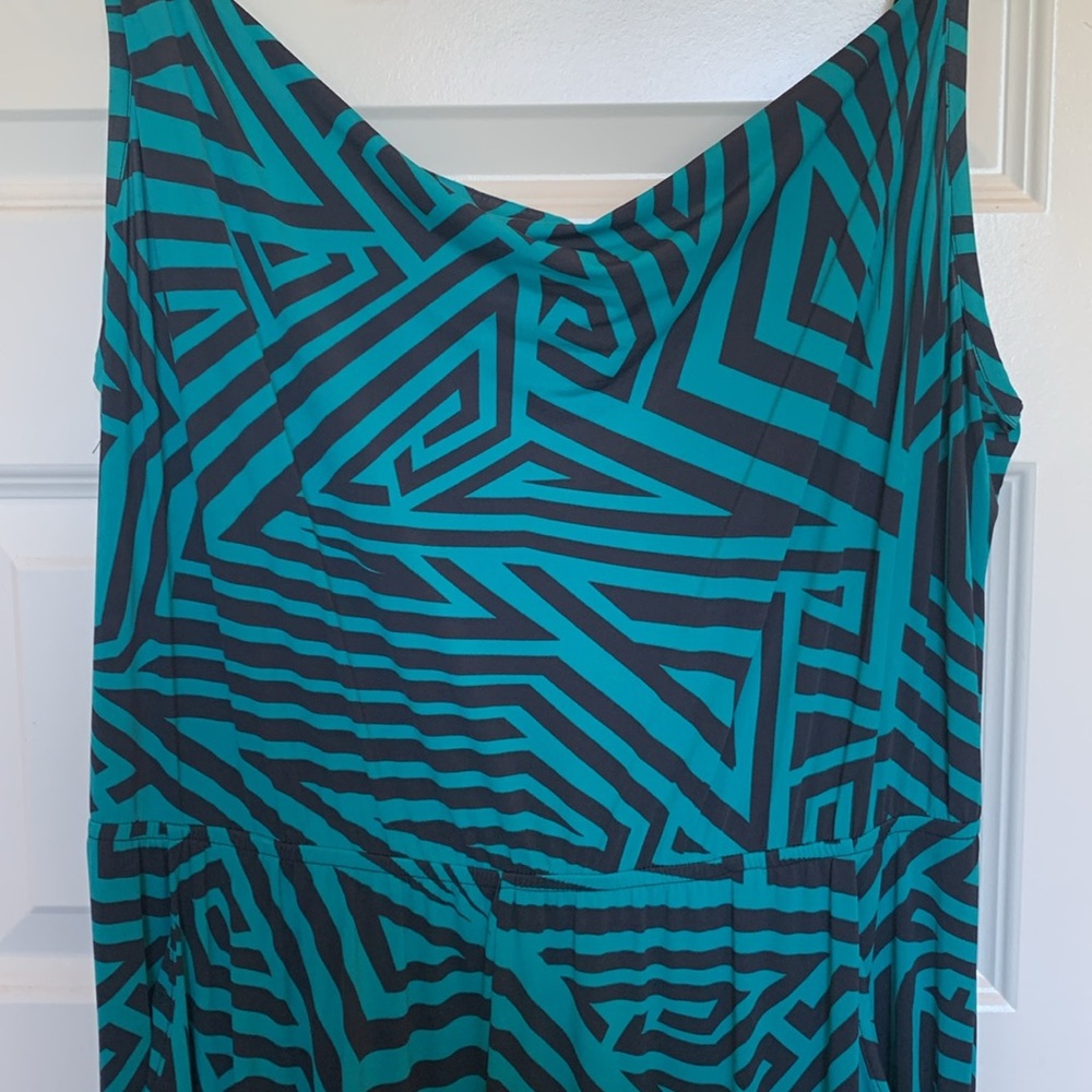 Kardashian Kollection Blue and Black Geometric Jumpsuit - Picture 3 of 4